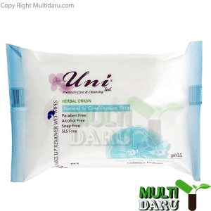 دستمال مرطوب پاک کننده آرایش یونى پوست معمولى 20 عددى