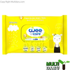 دستمال مرطوب کودک وى کر با عصاره روغن آرگان 20 عددى