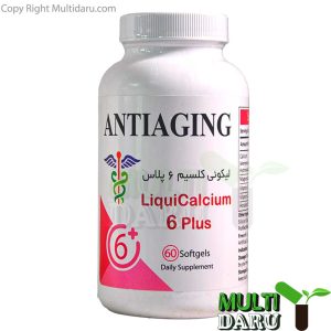 سافت ژل لیکویی کلسیم 6 پلاس آنتی ایجینگ 60 عددی