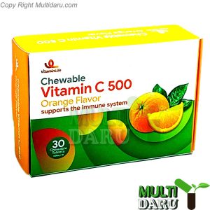 قرص جویدنی ویتامین سی ویتامین لایف طعم پرتقال 30 عددی