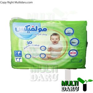 پوشک مولفیکس سایز4  7تا18 کیلو 34 عددی