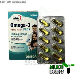 سافت ژل امگا 3 یوروویتال 30 عددی - مکمل روغن ماهی برای سلامت قلب و مغز