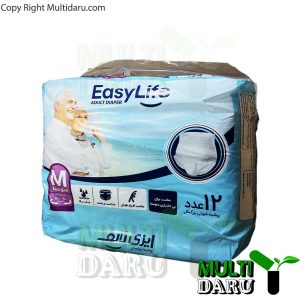 پوشینه بزرگسالان شورتی ایزی لایف سایز متوسط 12 عددی