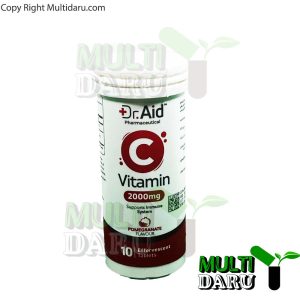 قرص جوشان ویتامین سی 2000 میلی گرم دکتر اید 10 عددی طعم انار